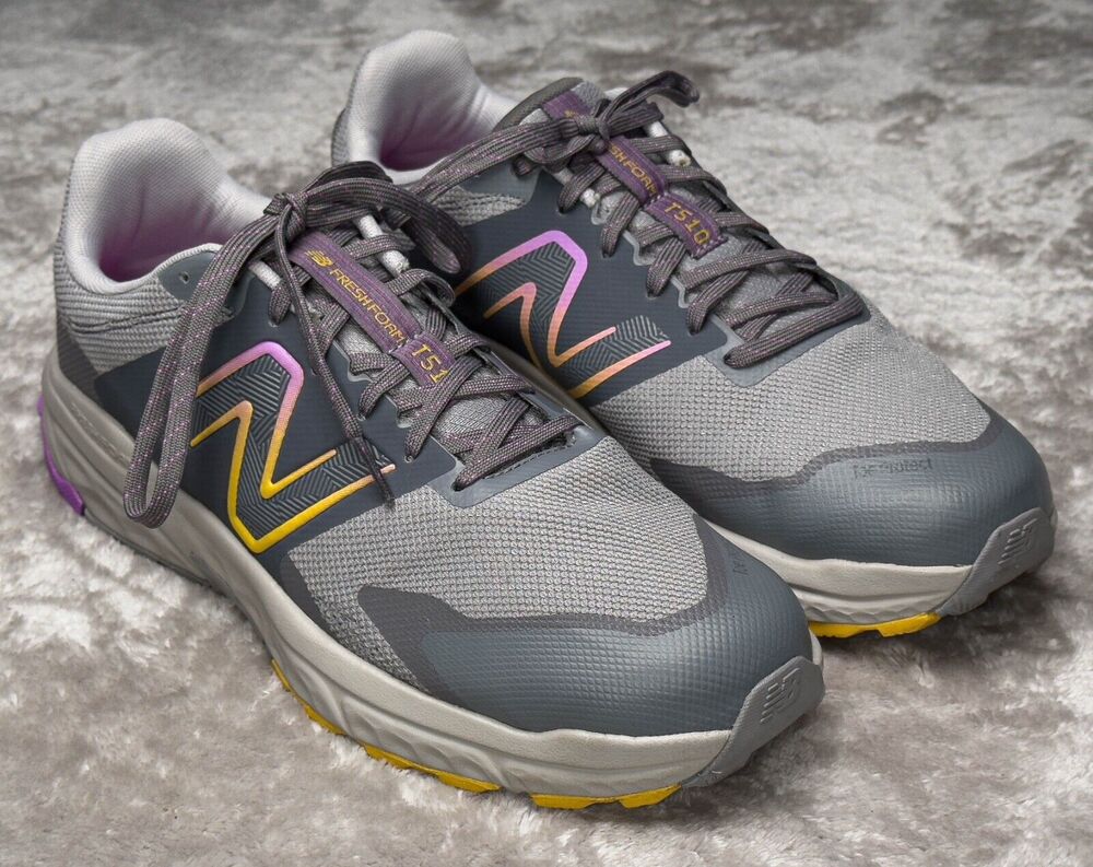 New Balance Fresh Foam t510 v6 Gray Pink Yellow Trail Running Sneakers Mens 8.5